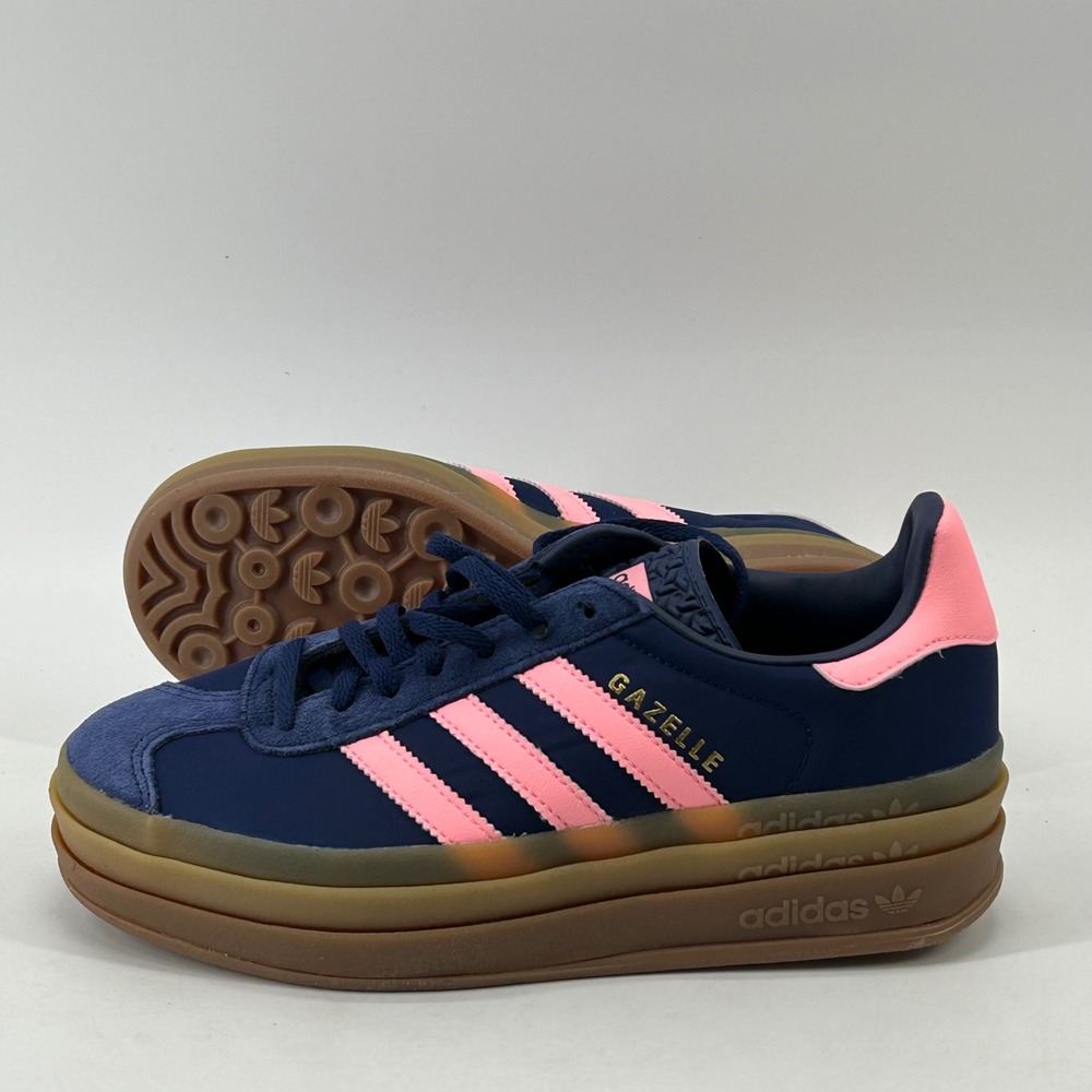 Adidas Gazelle Bold W Sneakers Women 7 Navy Pink IG4390 Platform Gum Sole New